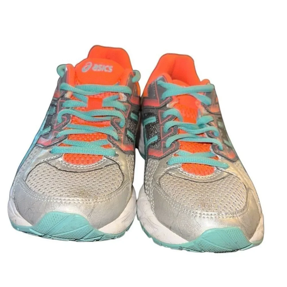 ASICS Gel Contend 3 Sneakers Running Shoes. Womens Size 6.5 Coral Turquoise Gray - Picture 3 of 9